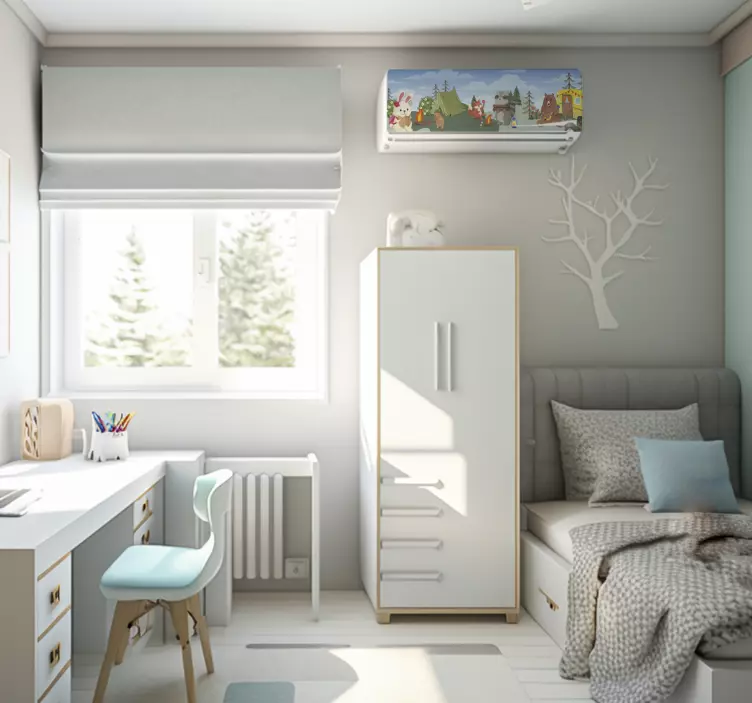 Vinilo decorativo campamento de animales - TenVinilo