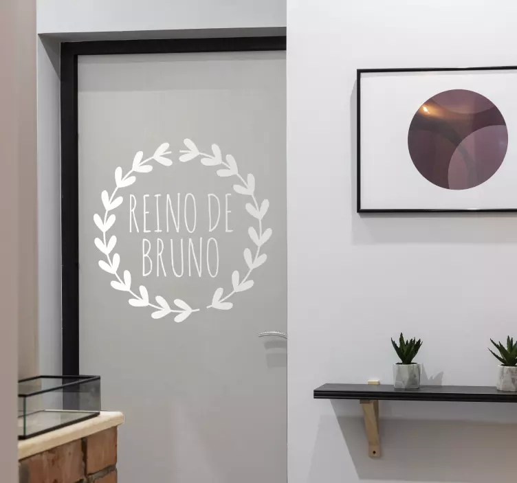 Vinilo infantil para puerta personalizable laurel nombre - TenVinilo