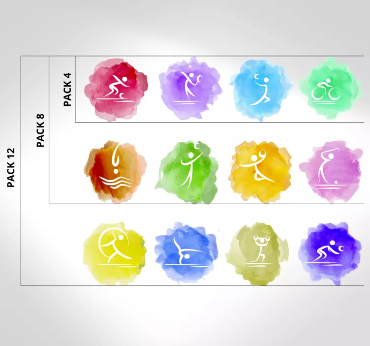 Vinilo deporte iconos atléticos coloridos - TenVinilo