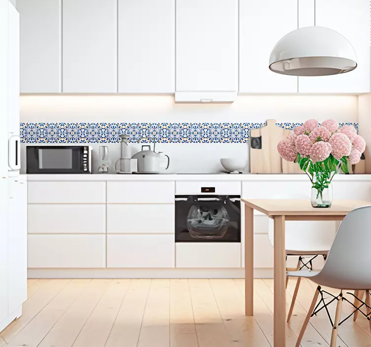 Azulejos adhesivos cocina filigrana portuguesa - TenVinilo