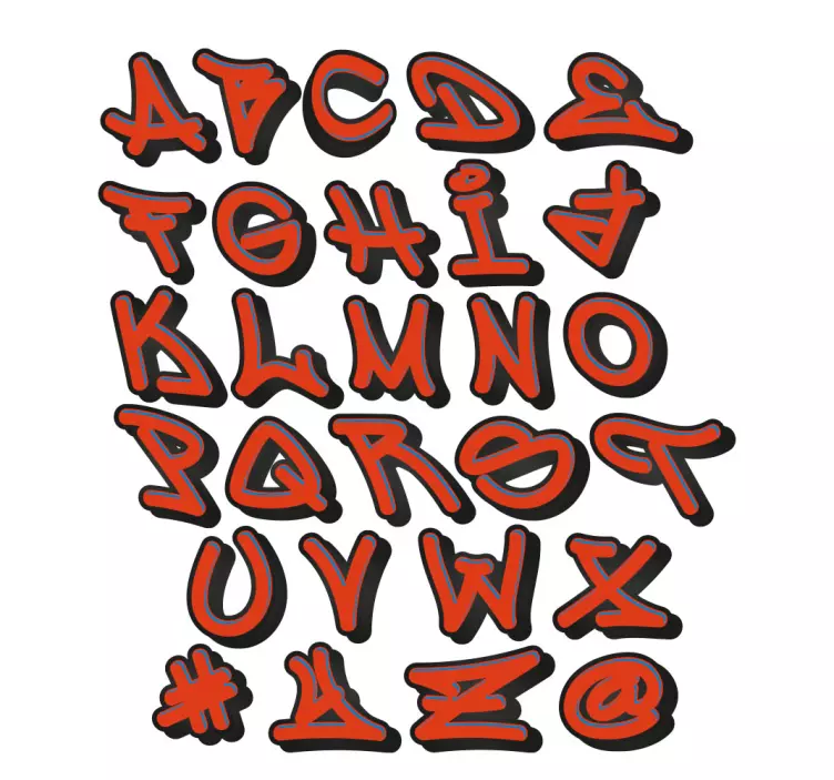 Vinilo habitación juvenil graffiti con nombre de mandos - TenVinilo