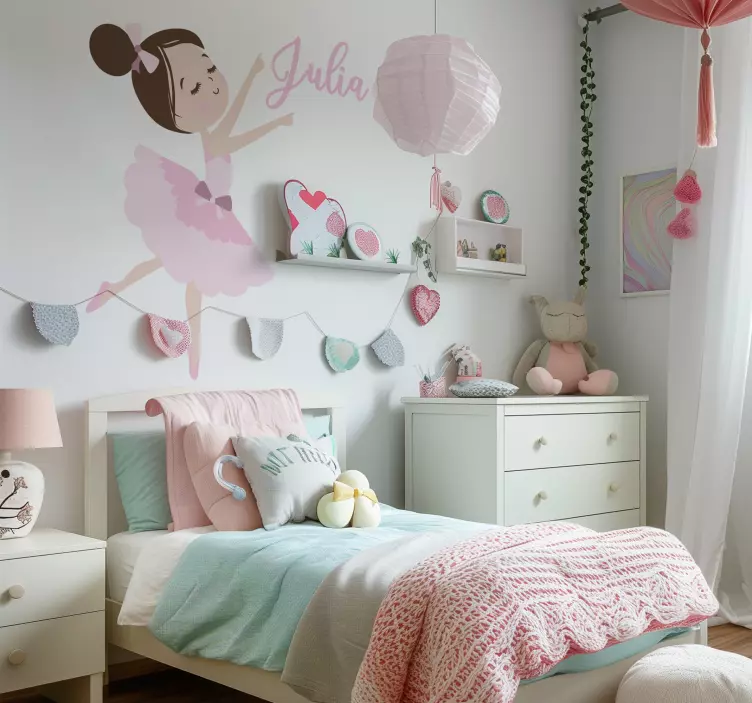 Vinilos infantiles bailarina ballet con nombre - TenVinilo