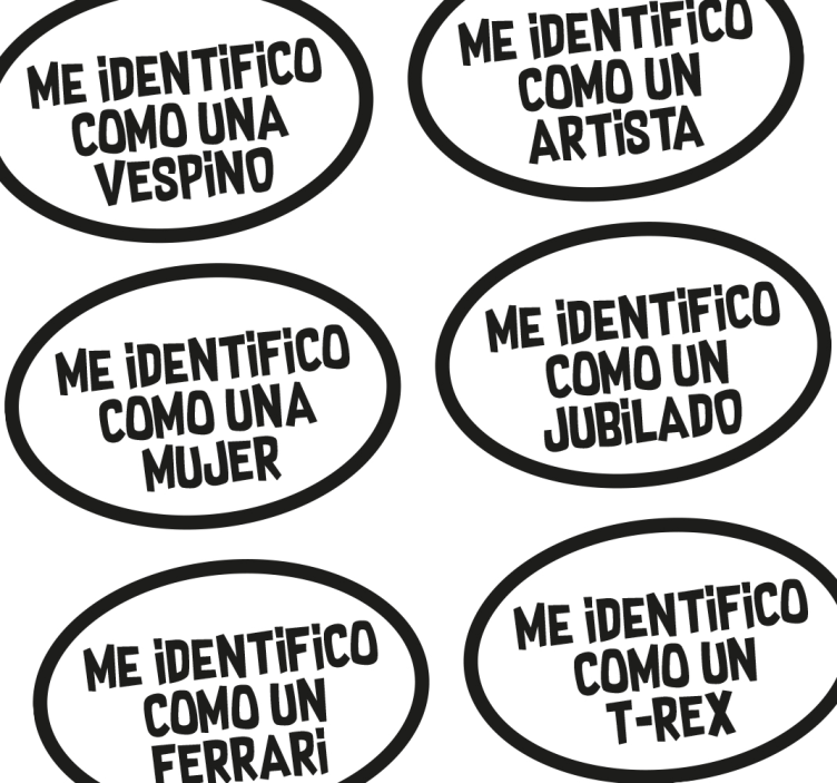 Pegatina coche me identifico como - TenVinilo