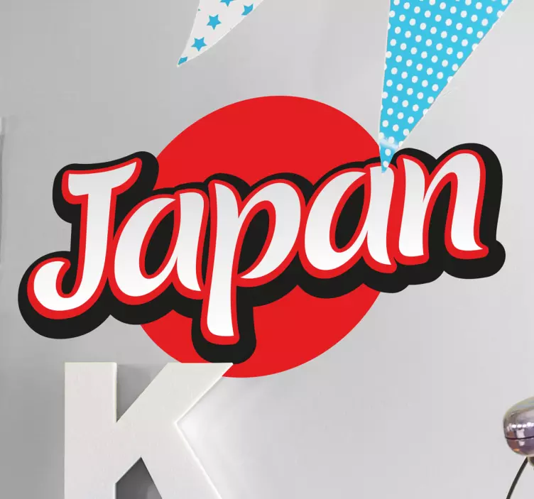 Adhesivo bandera de Japón lettering - TenVinilo