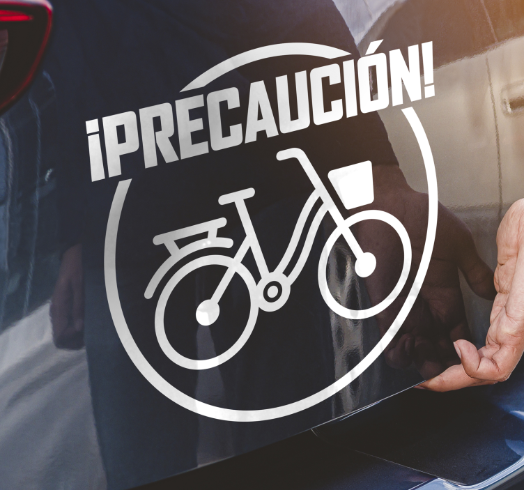 Adhesivo coche precaución de ciclismo - TenVinilo