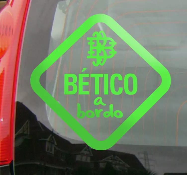 Adhesivo decorativo bético a bordo - TenVinilo