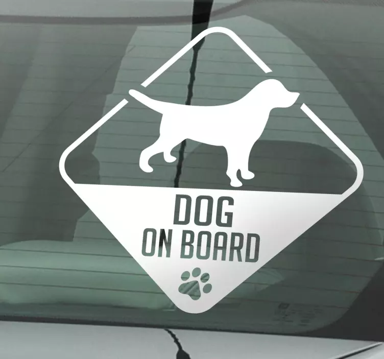 Pegatina coche perro dog on board - TenVinilo