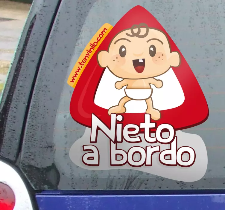 Pegatina bebé a bordo nieto - TenVinilo