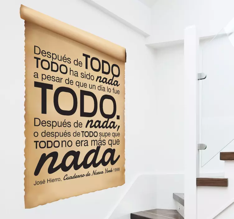 Adhesivo poema Hierro papiro - TenVinilo