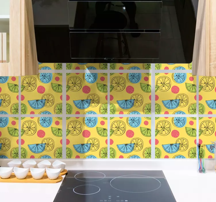Azulejo adhesivo con diseño de frutas - TenVinilo