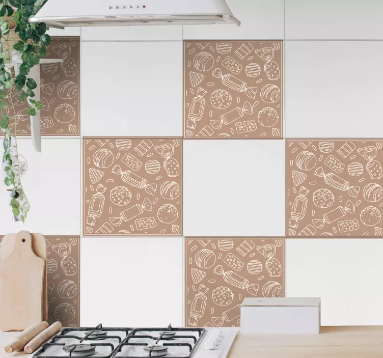 Azulejos adhesivo Azulejo Caramelos - TenVinilo