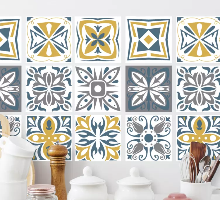 Azulejos vinílicos baldosas de cemento decorativas - TenVinilo