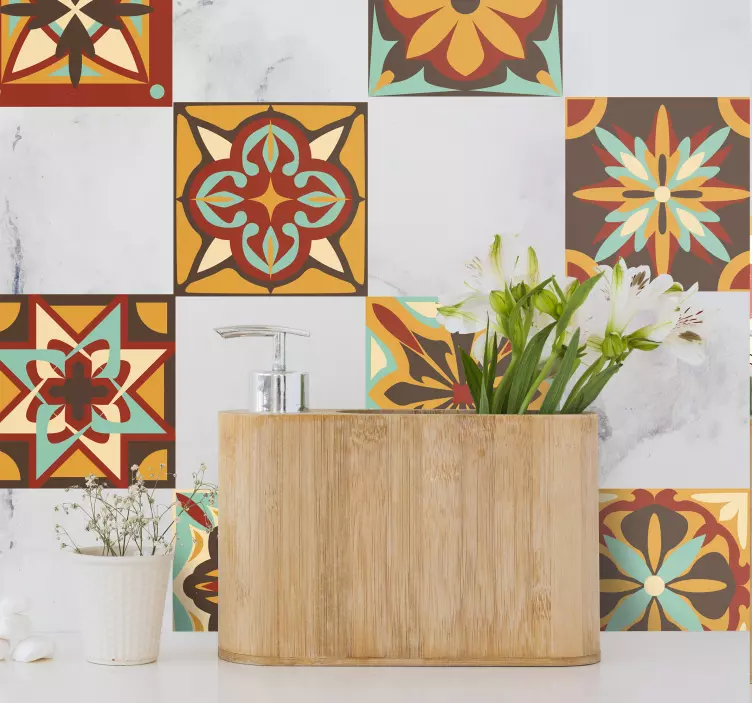 Azulejos adhesivos baño vuelta a los años 70 - TenVinilo