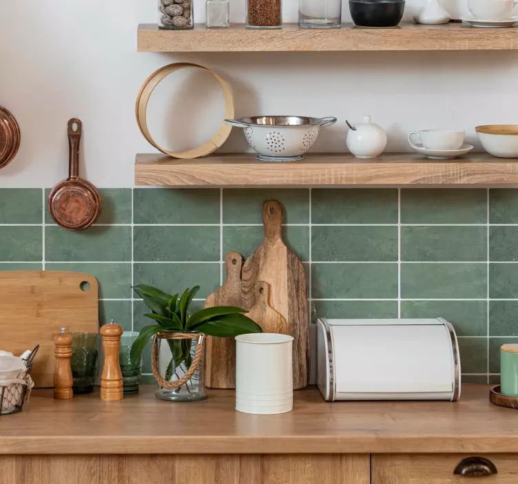 Vinilo decorativo azulejos adhesivos ladrillos verdes - TenVinilo