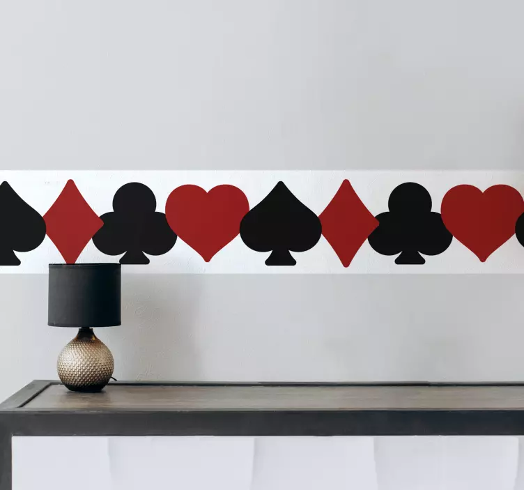 Cenefa decorativa juego de cartas  - TenVinilo
