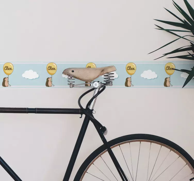 Cenefa adhesiva lindos globos de erizo - TenVinilo