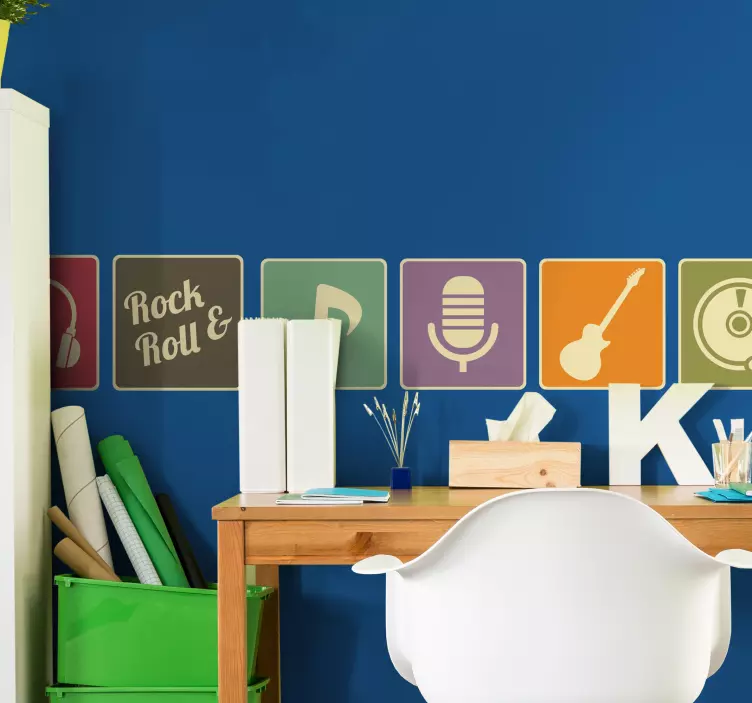 Cenefa adhesiva pared años 80 - TenVinilo