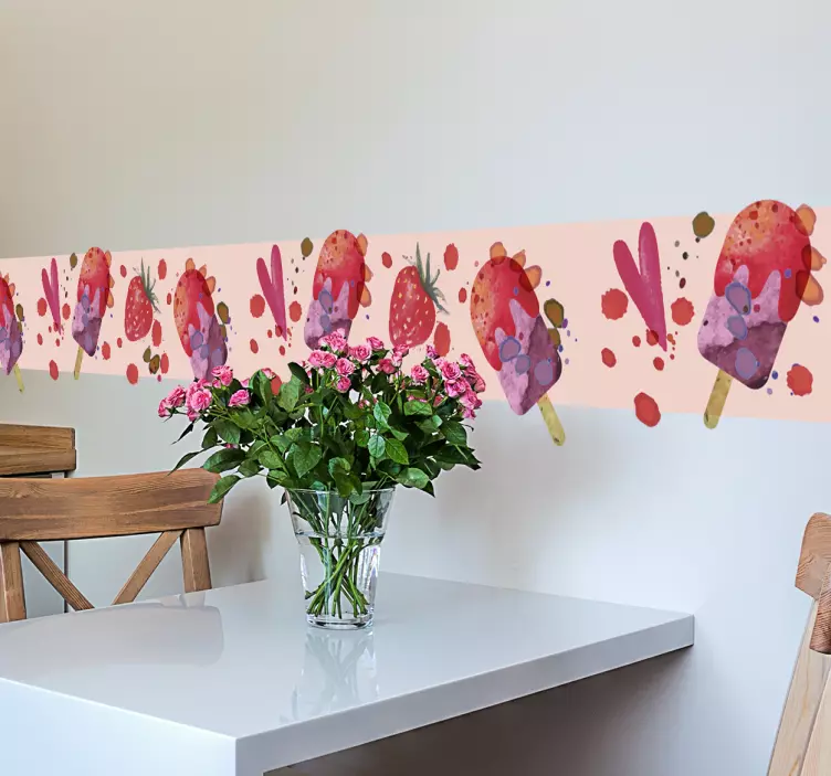 Cenefa adhesiva cocina postre helado - TenVinilo