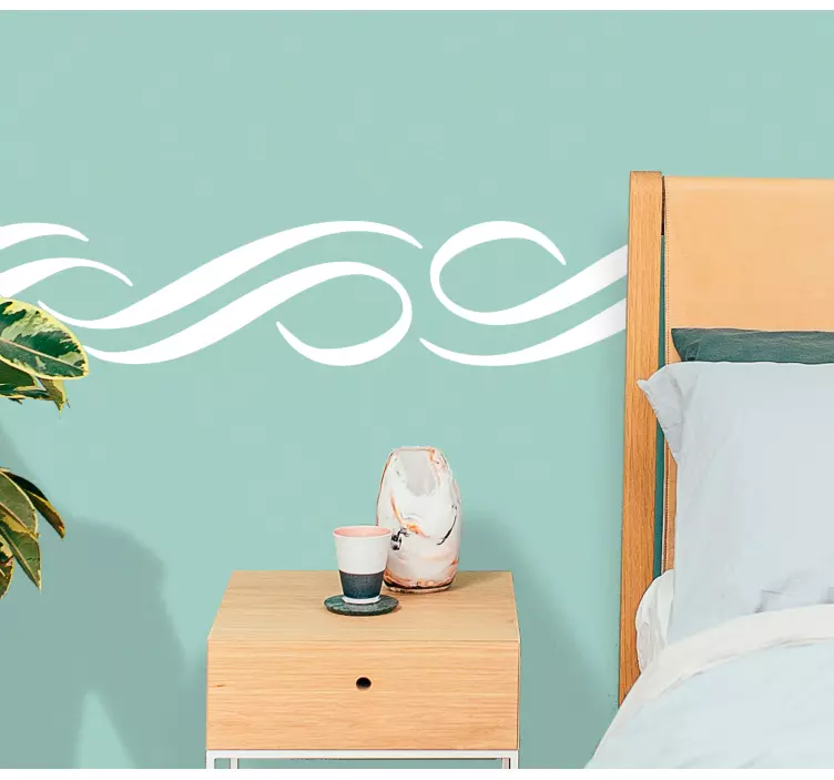 Cenefa adhesiva patrón de arabescos monocolor - TenVinilo