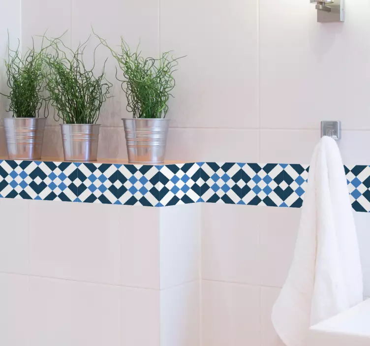 Cenefa adhesiva baño geométricos Lisboa - TenVinilo