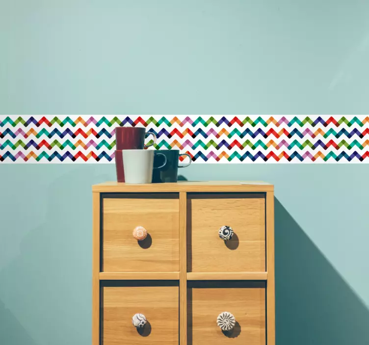 Cenefa adhesiva moderna multicolor - TenVinilo