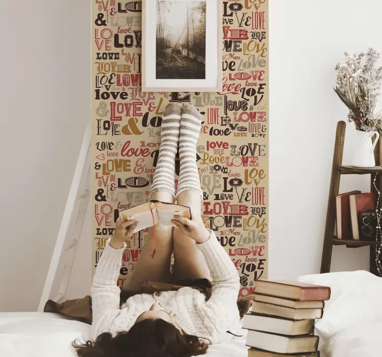Fotomural adhesivo Love Tipográfico - TenVinilo