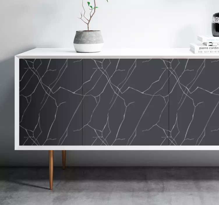 Lámina adhesiva para mueble efecto mármol negro - TenVinilo
