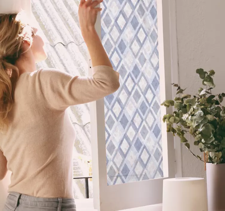 Vinilo para cristal ventana translúcido diseño geométrico - TenVinilo