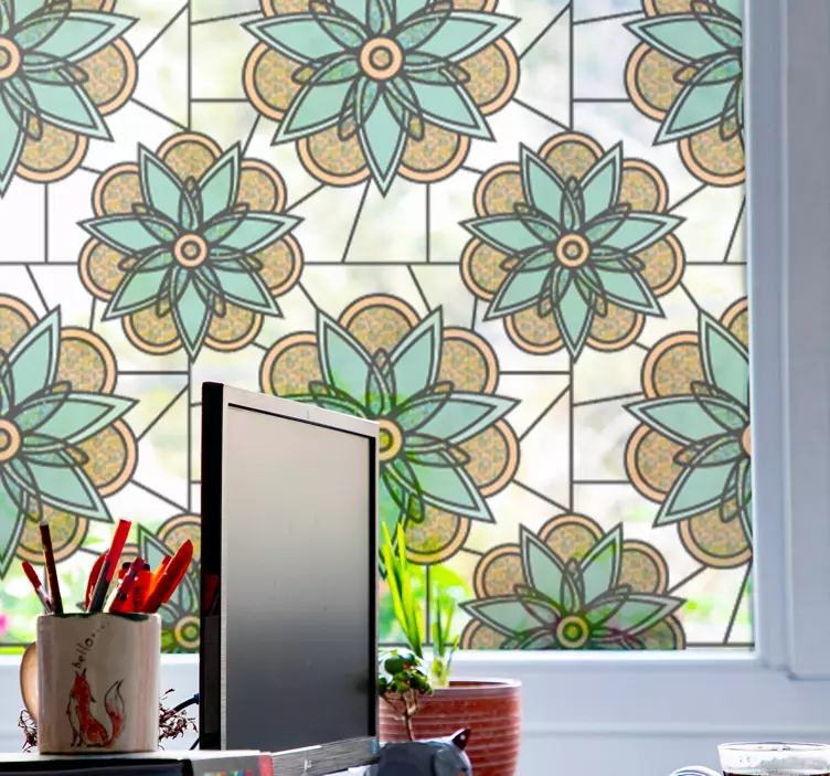 Lámina adhesiva para ventana floral - TenVinilo