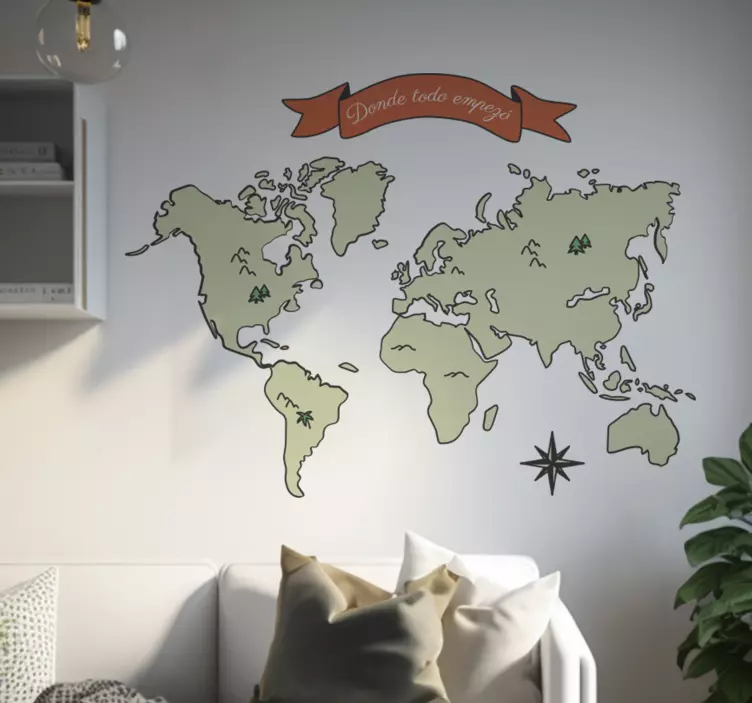 Mural mapamundi donde todo empezó - TenVinilo