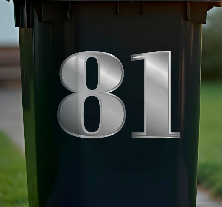 Números en vinilo paredde contenedor de estilo plateado - TenVinilo