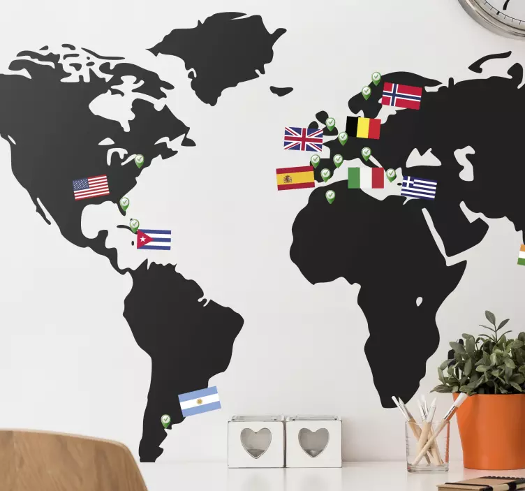 Pegatina bandera banderas del mundo - TenVinilo