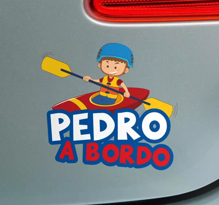 Pegatina bebé a bordo piragüista a bordo - TenVinilo