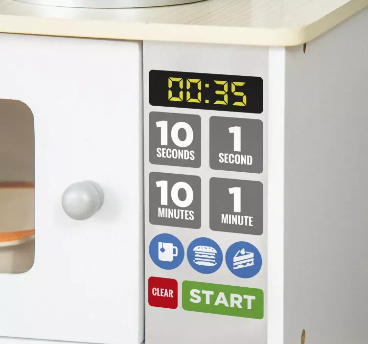 Pegatina botones para microondas de juguete - TenVinilo