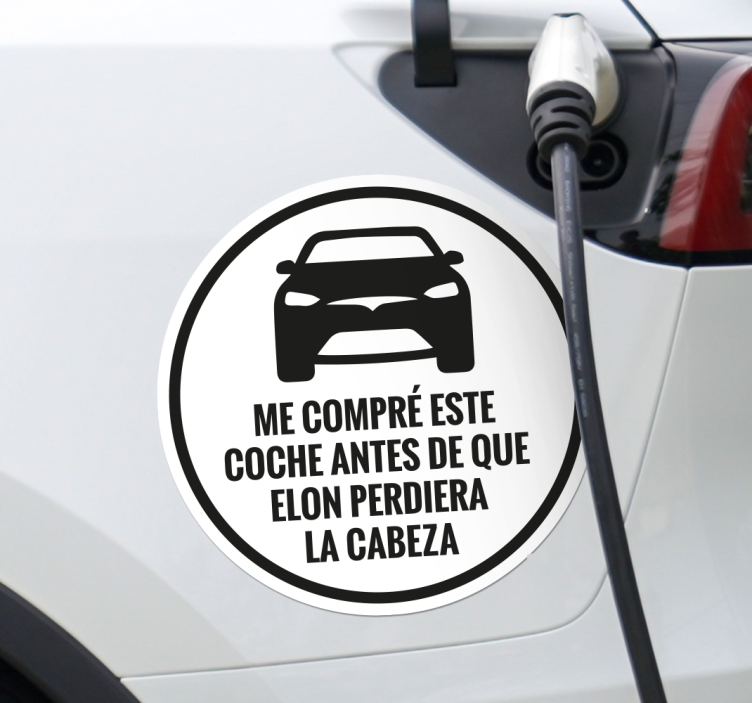 Pegatina coche compré Tesla antes que Elon perdiera cabeza - TenVinilo