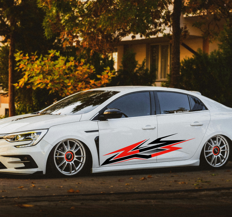 Pegatina coche estilo de carrera lateral de dos tonos - TenVinilo