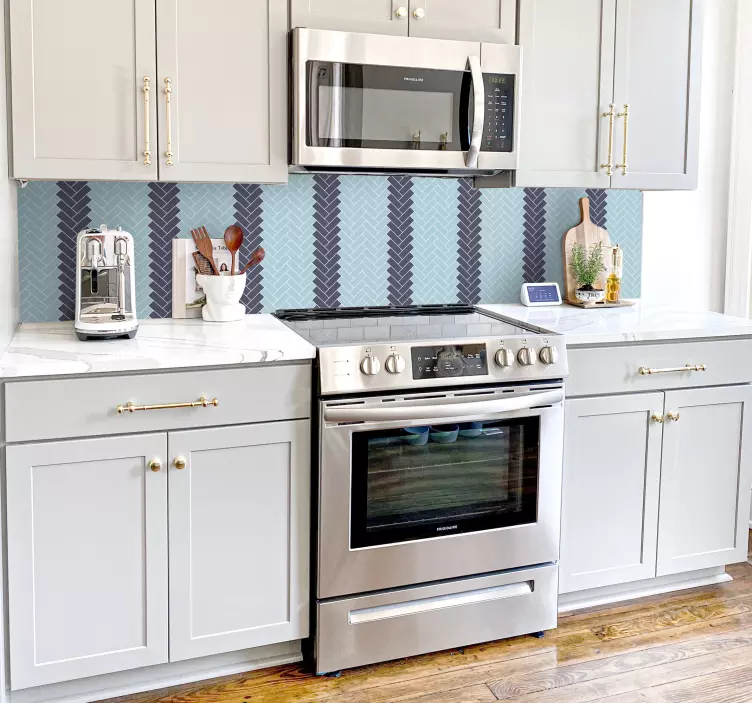 Pegatina con formas salpicadero herringbone - TenVinilo