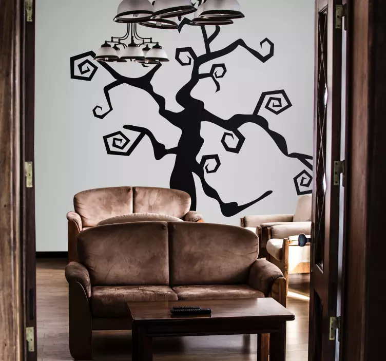 Pegatina Halloween árbol Burtoniano - TenVinilo