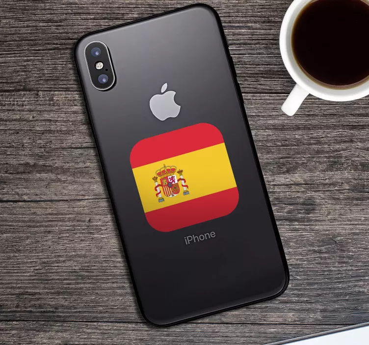 Pegatina iPhone bandera españa - TenVinilo