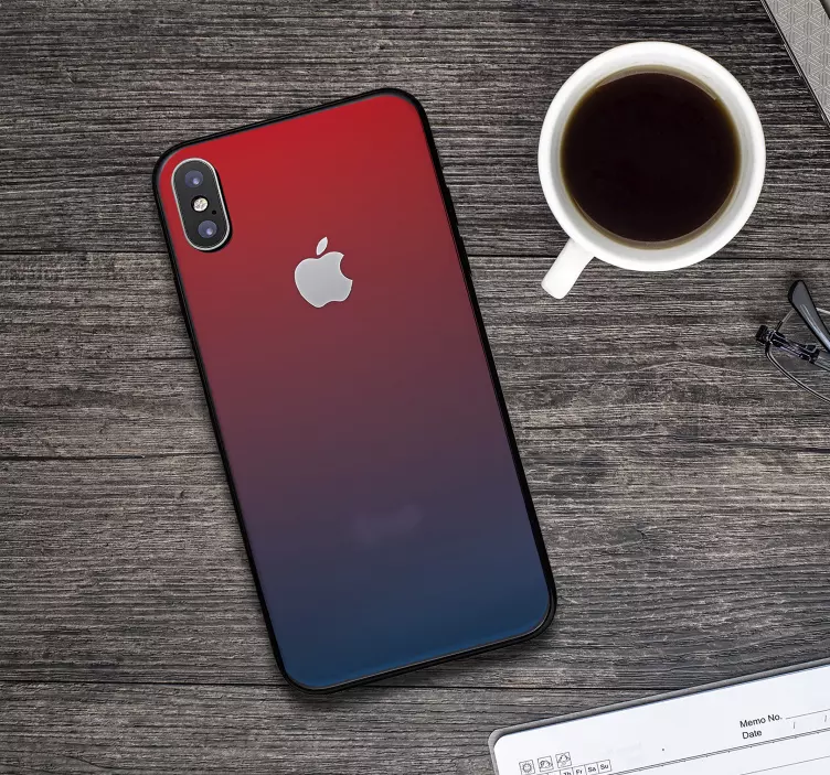 Sticker iPhone Colores degradados azul y rojo - TenVinilo