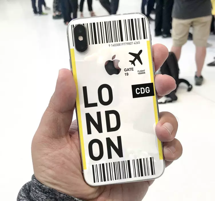 Pegatina iPhone estilo de billete de londres - TenVinilo