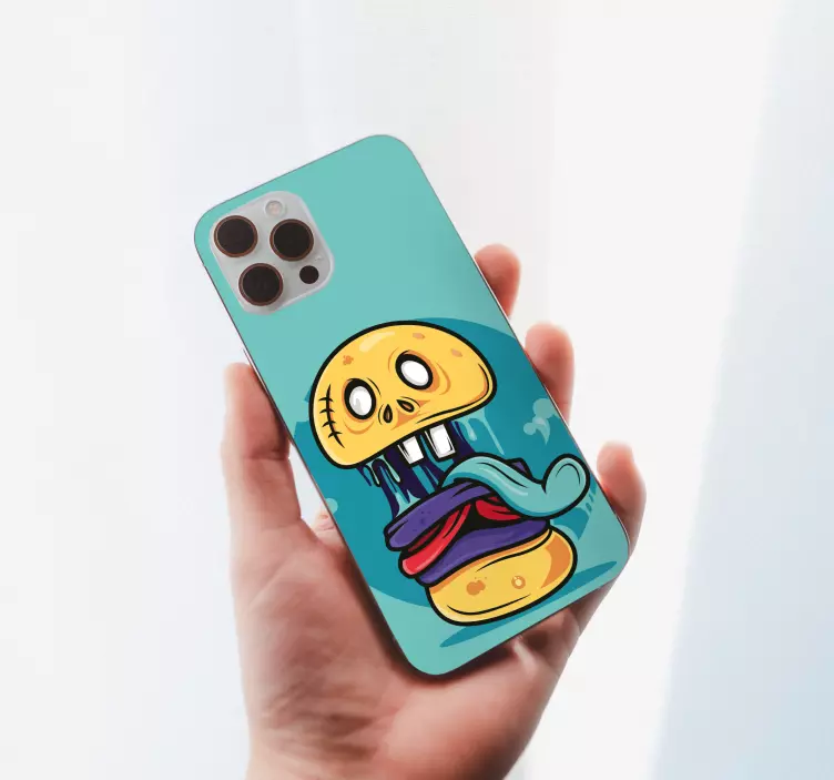 Pegatina iPhone refresco de calavera espeluznante - TenVinilo