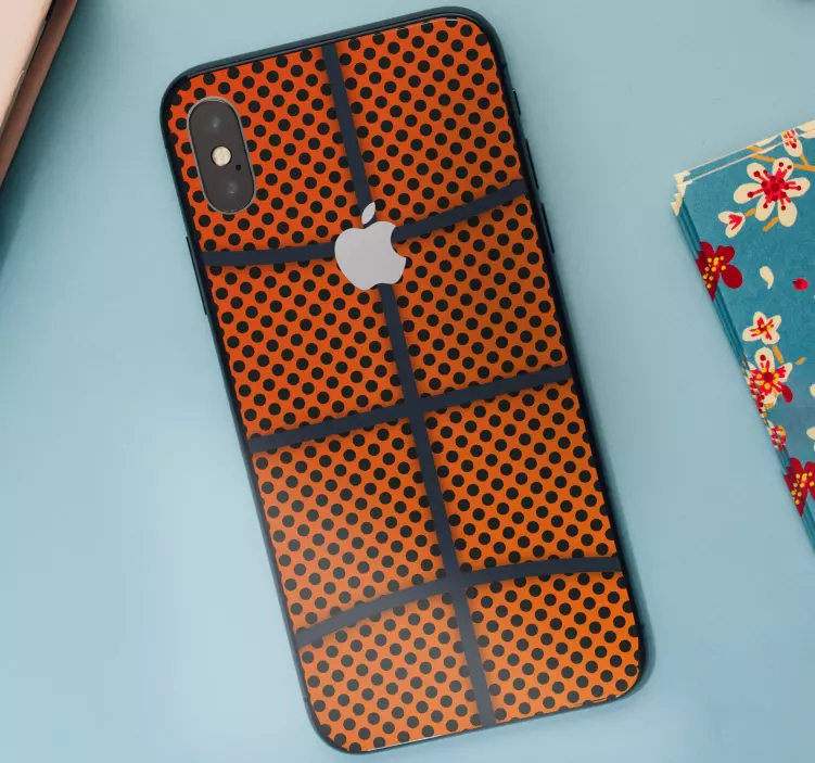 Sticker iPhone Textura realista de baloncesto naranja - TenVinilo