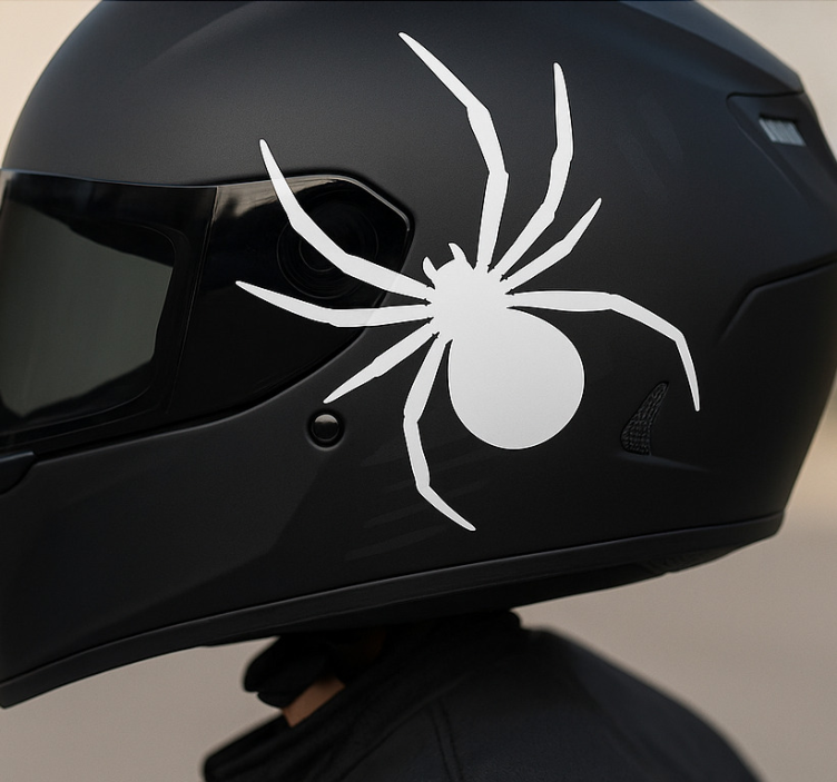 Pegatina moto diseño de araña monocolor - TenVinilo
