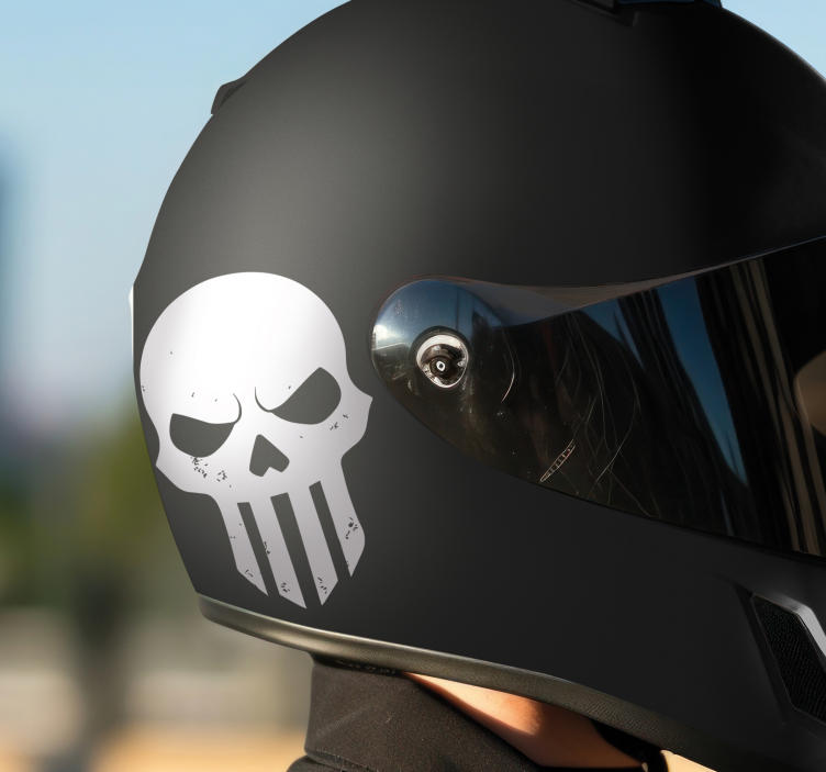 Pegatina moto diseño de casco de calavera - TenVinilo