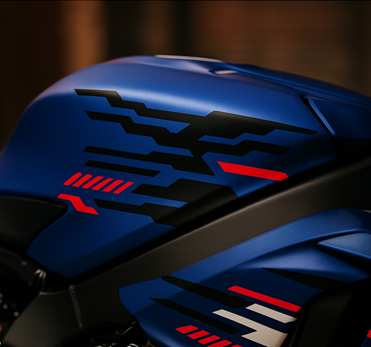 Pegatina moto diseño futurista rojo y negro - TenVinilo