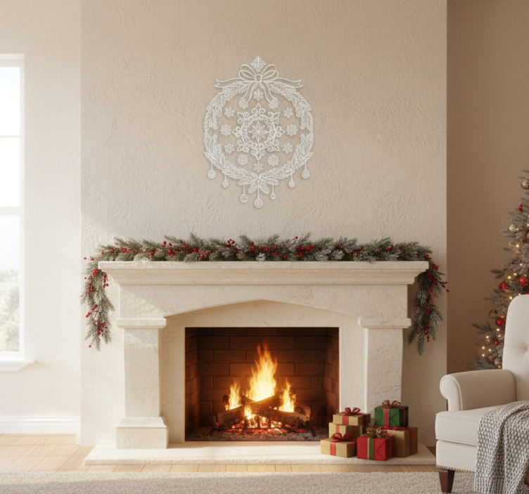 Pegatina navideña calcomanías blancas para ventana - TenVinilo