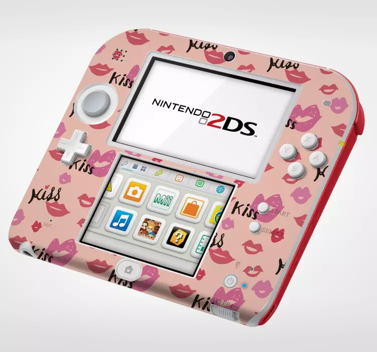 Pegatina nintendo skin 2ds con temática de besos - TenVinilo