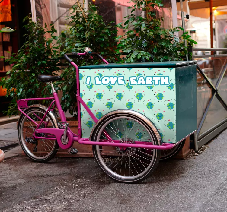 Pegatina para bicicleta amo la tierra - TenVinilo