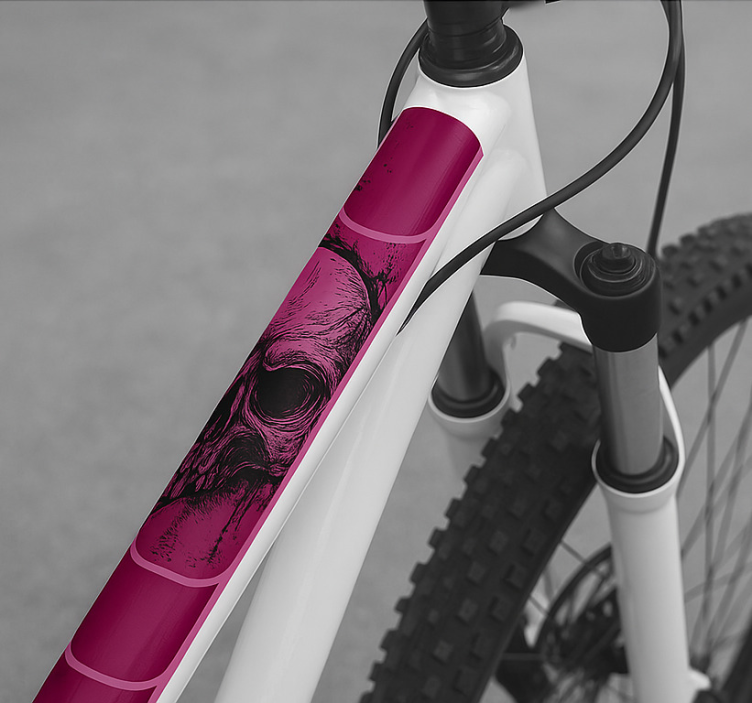 Pegatina para bicicleta boceto de calavera grunge - TenVinilo